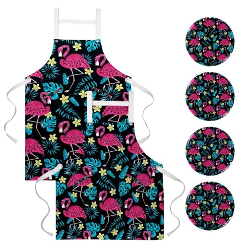Tablier de serveuse flamant rose : l'accessoire idéal pour le service en bistrot et bar