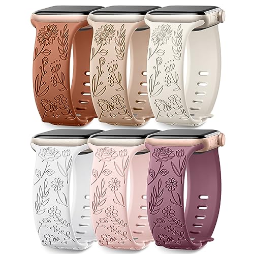 SNBLK Floral Engraved Silicone Sport Band — 38–49mm