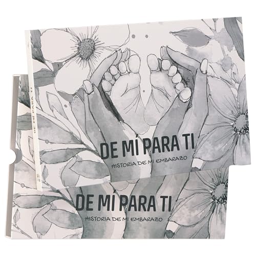 SIHUKA Gravidez diária- Livro de gravidez: 60 páginas para o seu álbum de gravidez com capa protetora, capa dura, autocolantes e espaço para as suas fotos e ecografias. O melhor presente para grávidas