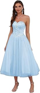 Women's Sweetheart Prom Dresses Tea-Length Ball Gown Quinceanera Dresses - Buy now