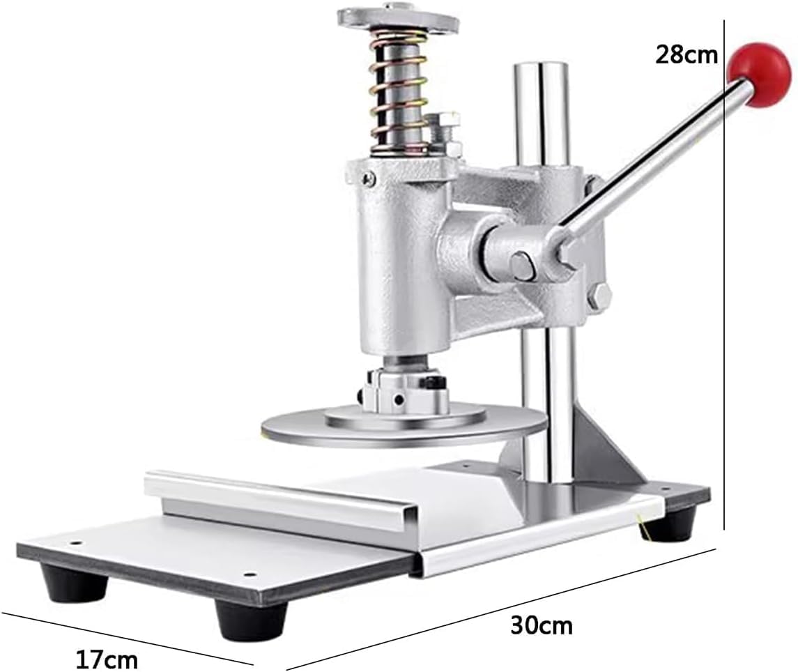 Pressa per impasto per pizza manuale, Pressa per impasto per pizza in acciaio inossidabile, Spessore regolabile per la casa, Pressa per tortilla per tortillas per pizza commerciale o familiare 14cm