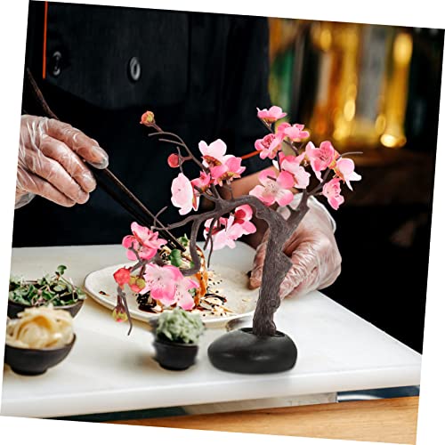 Plato decorativo liviano de plástico rosa para sushi miniatura 2
