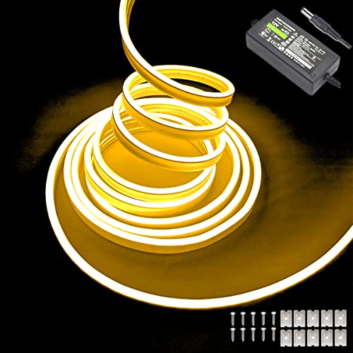 Tira de luces LED neón amarilla 5M impermeable 12V miniatura 1