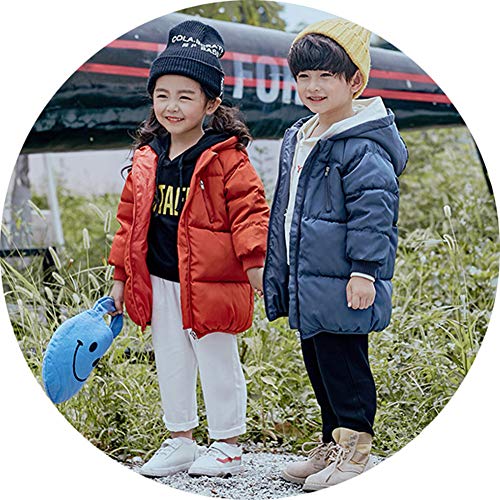 LANBAOSI Baby Boys Girls Winter Coat Toddler Kids Warm Hooded Jacket Outerwear Navy Blue