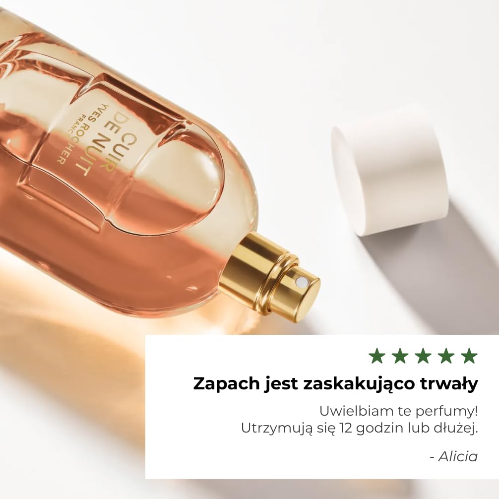 Yves Rocher Cuir de NUIT – woda perfumowana – ambrowo-waniliowy zapach z wanilią, kakao i kawą – zmysłowa, wyrazista kompozycja na wieczór – alkohol pochodzenia roślinnego – 100 ml