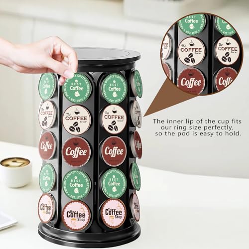 Image of K Cup Holder, Coffee Pod Storage Carousel Holder Organizer Compatible with 40 Keurig K-Cup Pods, Home or Office Kitchen Counter Organizer