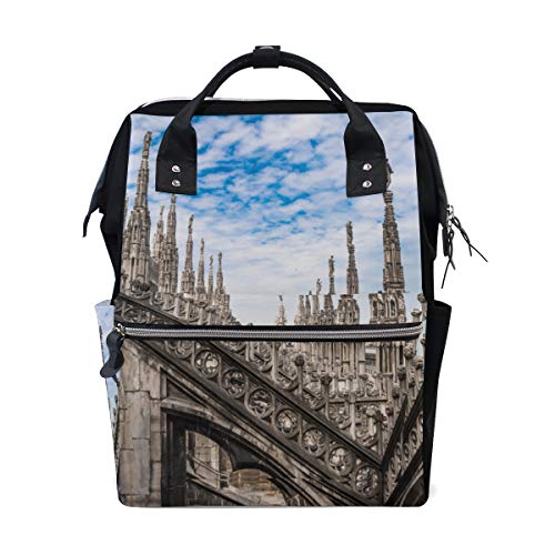 Charming Gothic Architektur Kirche Große Kapazität Wickeltaschen Mummy Rucksack Multi Funktionen Windel Wickeltasche Tote Handtasche Für Kinder