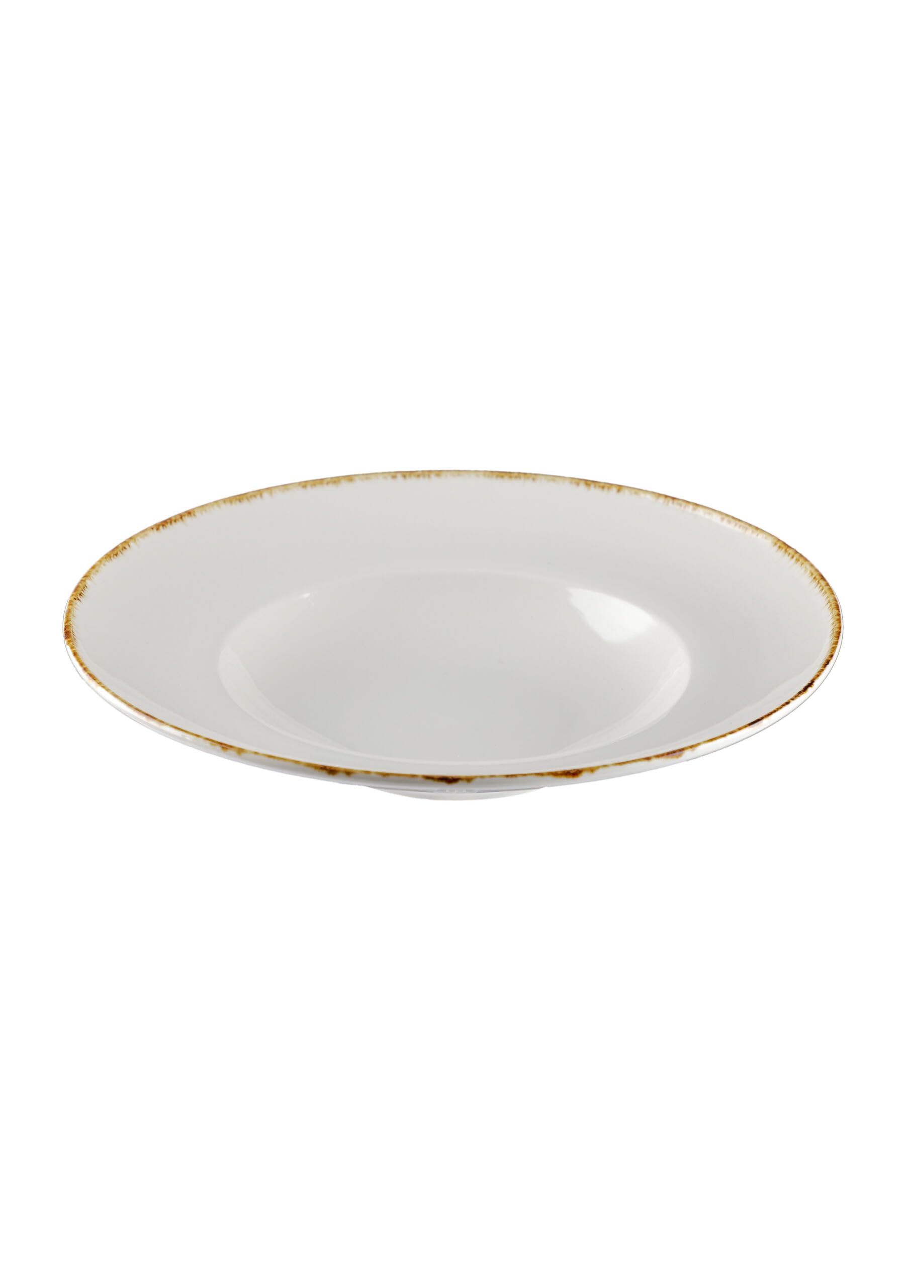 METRO Professional Plato para Pasta Ateo, Porcelana, 27 cm de Diámetro, Beige con Borde Decorativo, Apto para Microondas y Lavavajillas, Pack de 4