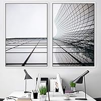 2 Piece Framed Canvas Wall Art Solid Structures Canvas Prints Home Artwork Decoration for Living Room,Bedroom - 16