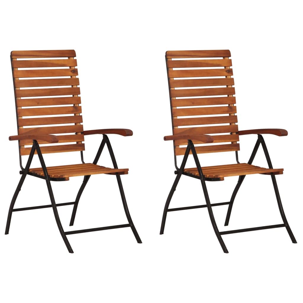 Chaise en bois d'acacia authentique lot de 2 pour repas chaleureux