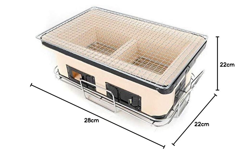 Griglia da tavolo a carbone, griglia da tavolo, griglia a carbone in ceramica, barbecue giapponese yakitori barbecue, barbecue in ceramica porosa barbecue per la casa a casa 48x28x22cm