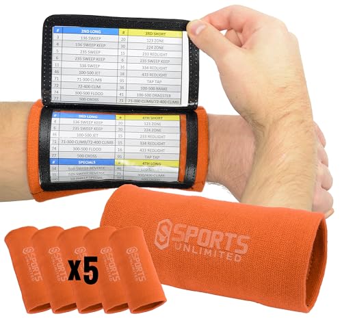Image of Sports Unlimited Adult Triple Wrist Coach, Football Wristbands for Plays, Baseball Wristbands, QB Arm Bands