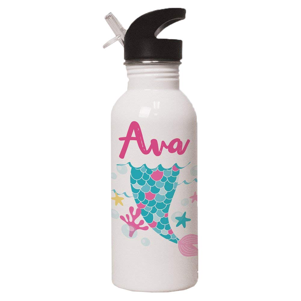 GiftsForYouNow Personalized Mermaid Tail Water Bottle