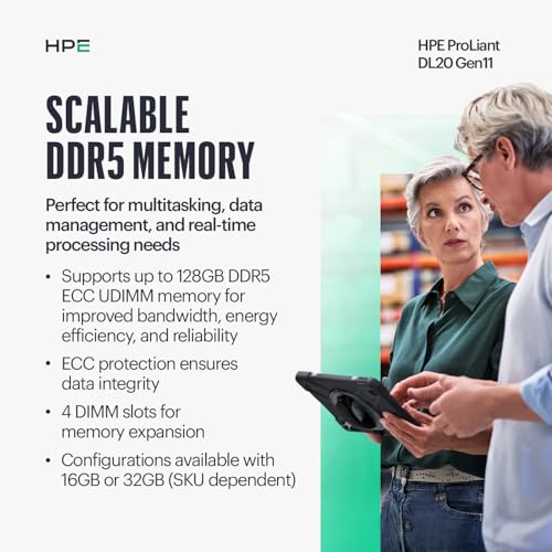 Image of Hewlett Packard Enterprise ProLiant DL20 Gen11 Rack Server w /one Intel Xeon 6325P Processor, 3.5GHz, 4c 1P 1x32GB-U 4SFF 2x960GB SSD 2x500W PS (HPE Smart Choice P83282-005)