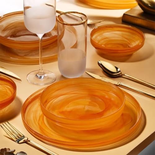 Vajilla de Vidrio de 18 Piezas Fecra Loya Somon - de 18 Piezas Salmon – Vajilla completa y elegante – Juego de Comedor para 6 personas Vajilla de Vidrio de 18 Piezas Fecra Loya Somon - de 18 Piezas Salmon – Vajilla completa y elegante – Juego de Comedor para 6 personas