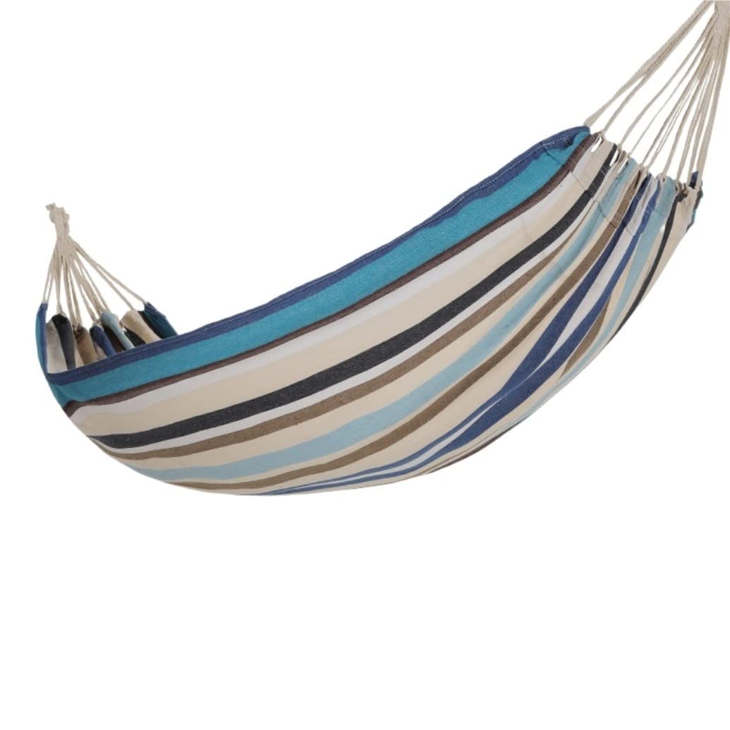 Hamak Ogrodowy Zewnątrz Huśtawka Pojedynczy Hamak Outdoor Garden Grube Płótno Camping Ultra Lekki Kempingowy Z Torbą Do Przechowywania Kempingowy Przenośny(Blue)