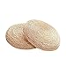 HOMDO 2Pcs Tatami Japonais Naturel Pouf Rond Rotin, Coussin de Paille Tissée à La Main, Coussin de Yoga de Type Pouf, Diamètre 30cm/Épaisseur 7cm Coussin de Méditation pour n'importe Quel Décor