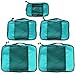 TravelWise Luggage Packing Organization Cubes 5 Pack, Teal, 2 Small, 2 Medium, 1 Large (TWPC-24)