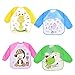 XiXiRan Bavaglino Manica Lunga, 4 Pcs Bavaglini Impermeabili con Maniche, Grembiule Pappa Bambini, Bavaglini Neonato con Maniche, Bavaglini Maniche Unisex, Giocare e Mangiare Piccoli da 6 ~36 Mesi