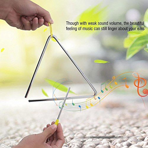 Music Triangle, Children Music Enlightenment Musical Percussion Instrument Steel Triangle With Striker(8Inches) #TOP2