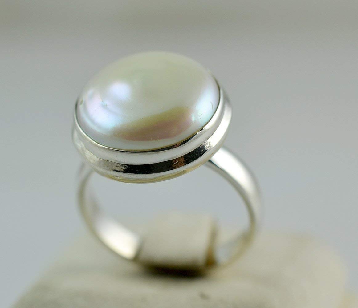 Bague Femmes Argent Sterling 925 Massif Perle d'Eau Douce