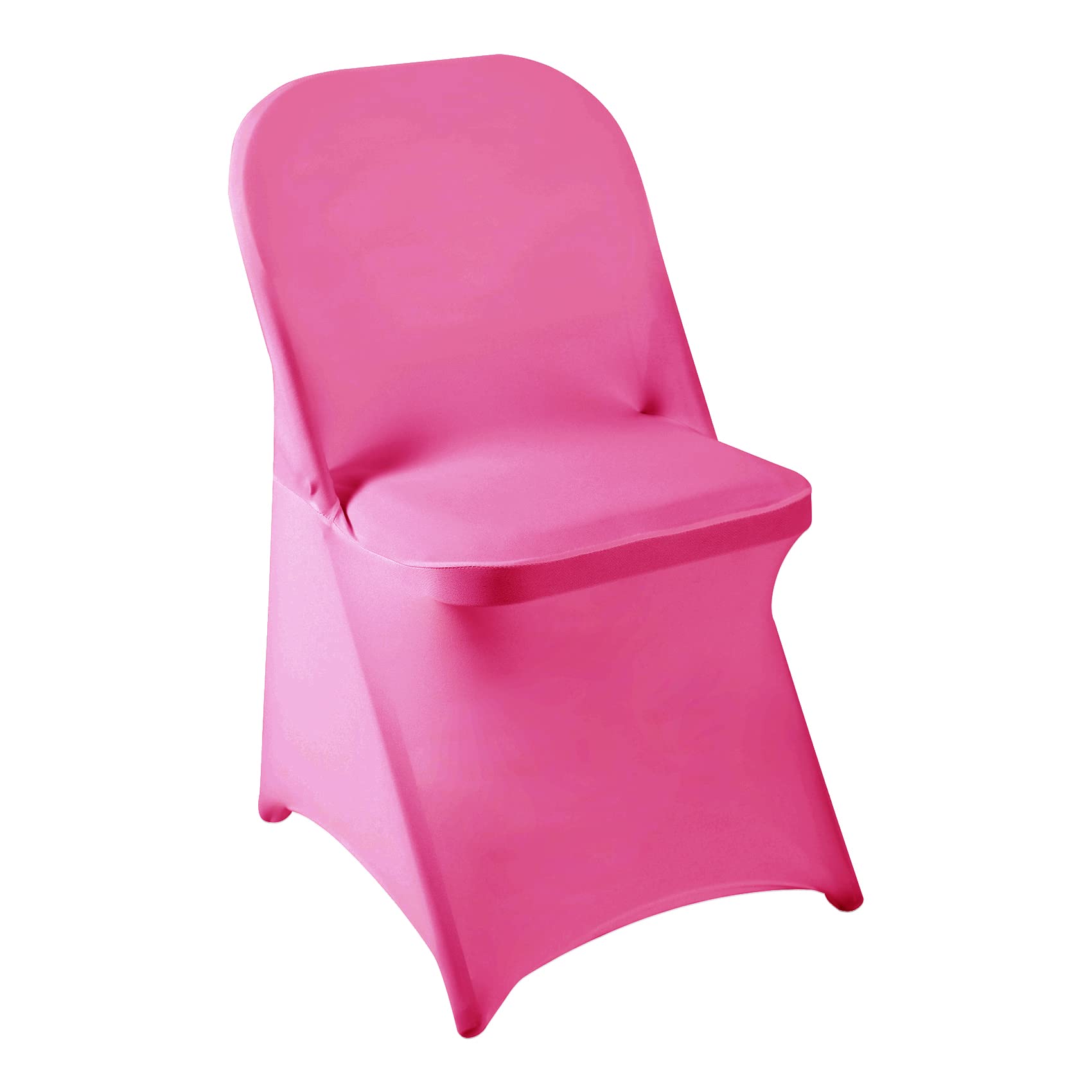 Howhic Folding Chair Covers for Party 12pcs, Fuchsia Universal Spandex Chair Covers for Folding Chairs, Stretchy Fitted Chair Covers for Wedding, Party, Banquet, Conference (12pcs, Fuchsia)