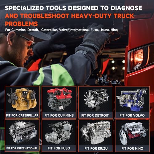 ANCEL HD3300 Heavy Duty Truck Scanner Full System Diesel Scanner Diagnostic Tool DPF Regeneration Scanner for Cummins, Detroit, Caterpillar, Paccar, Hino & 99% Truck Compatibility & More