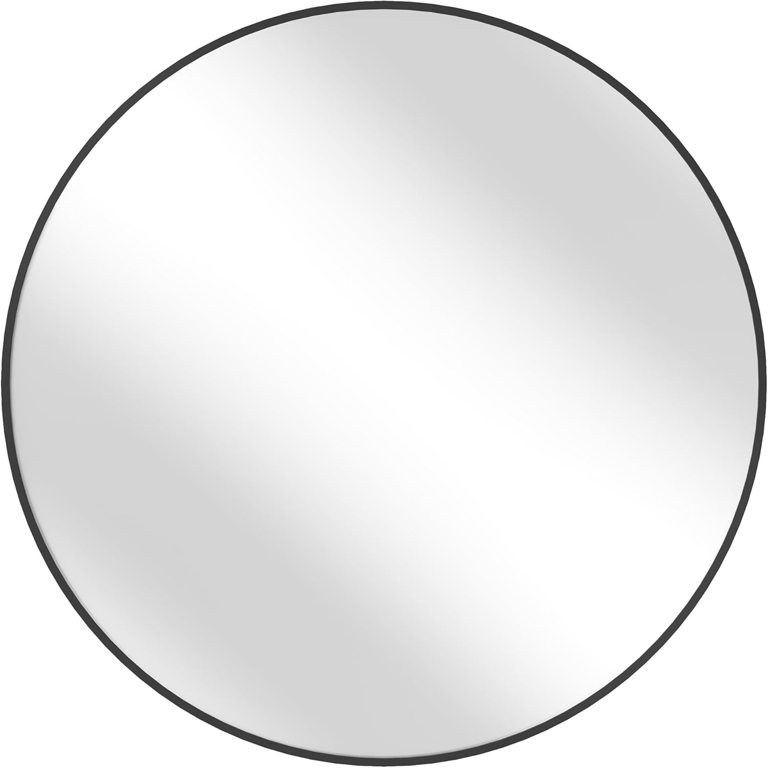 SONGMICS Round Mirror, 76 cm Bathroom Mirror for Wall, Metal Frame