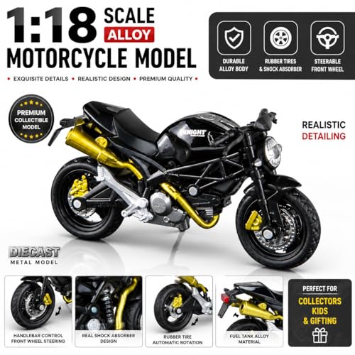 Image of PLUSPOINT Diecast Motorcycle Toy Bike Scale Model Vehicles Alloy Simulation Superbike Also for Car Dashboard Kids Adult Alloy Highly Simulation Model Vehicle Motorbike Street Machine Kids Toy Gift