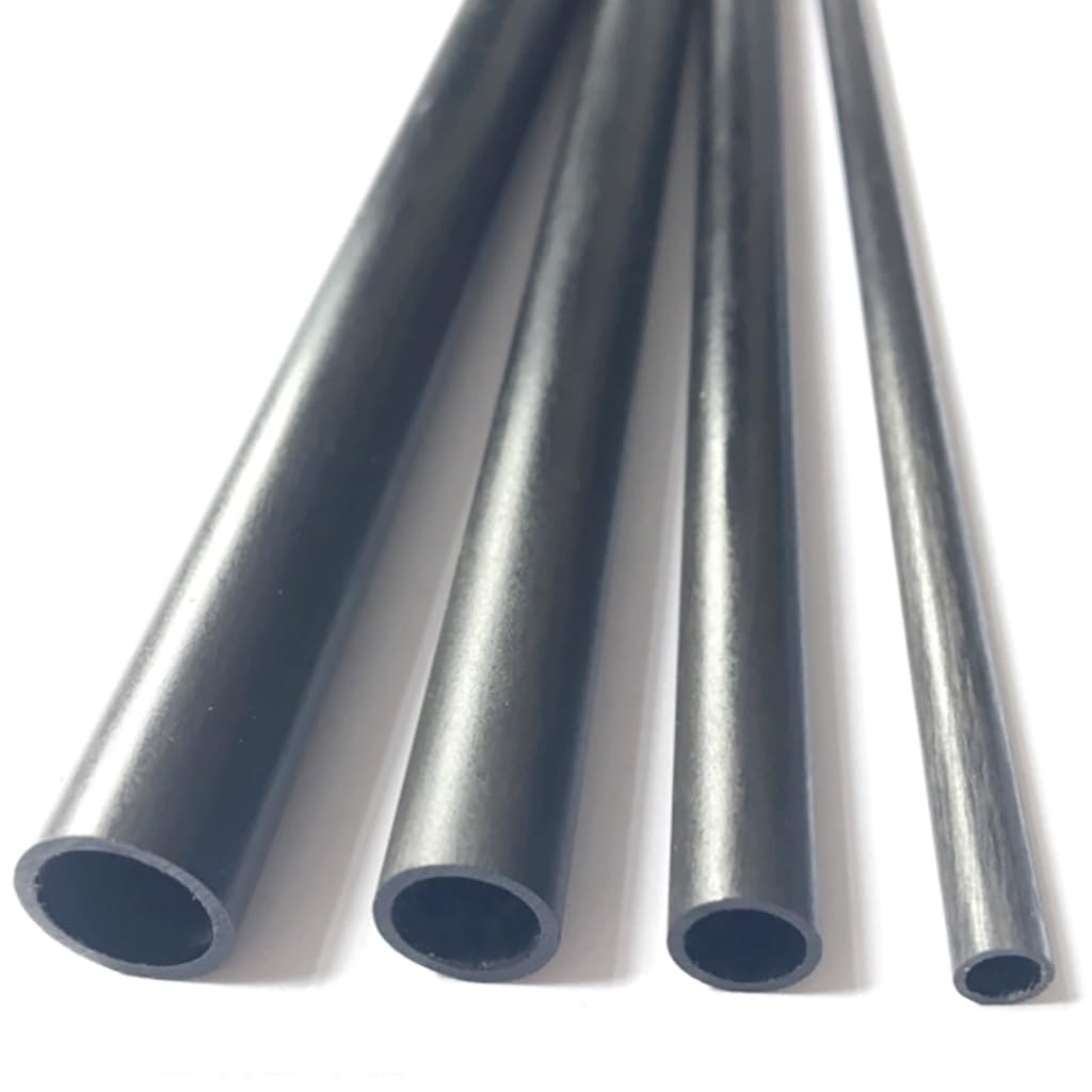 Tube en fibre de verre noir - creux, haute résistance, longueur 500 mm (4 pièces)(6x3x500mm)