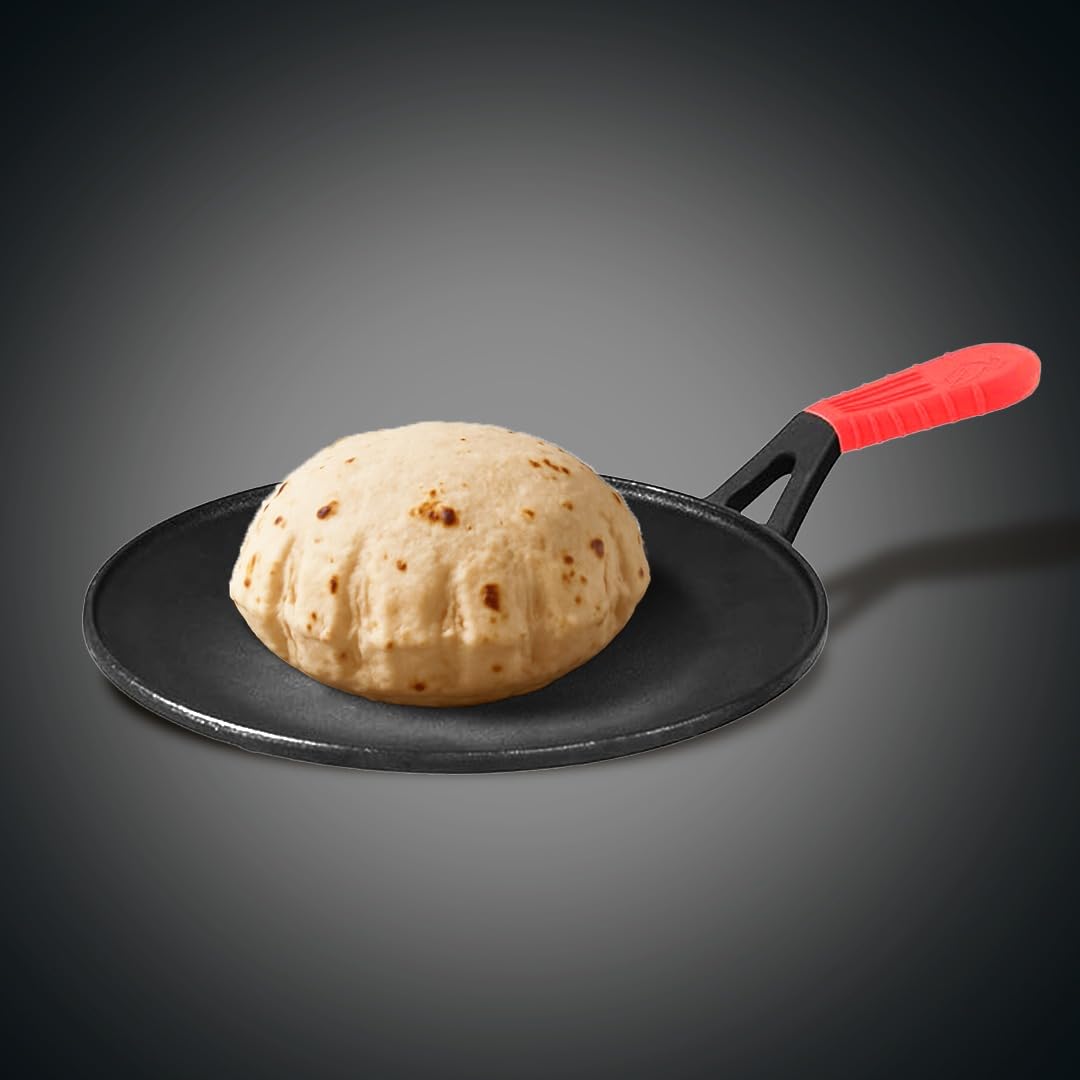 Pigeon by Stovekraft Pre-Seasoned Cast Iron Concave Tawa 28 cm | Induction Compatible | Pre-Seasoned with 100% Vegetable Oil | Naturally Nonstick | High Pressure Casting |Nostalgic Taste | Toxin-Free-image-27