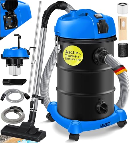Masko® Aspirapolvere industriale 6 in 1, 2300 W + presa ✓ Funzione soffiaggio ✓ Aspirazione a...