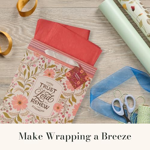 Image of Christian Art Gifts Large Gift Bag with Tissue, Trust in the Lord, Coral