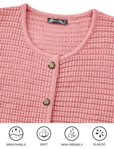 PRETTYGARDEN Women Knit Cardigan Sweaters Fall Fashion Long Sleeve Open Front Button Down Trendy Casual Jacket Winter Clothes