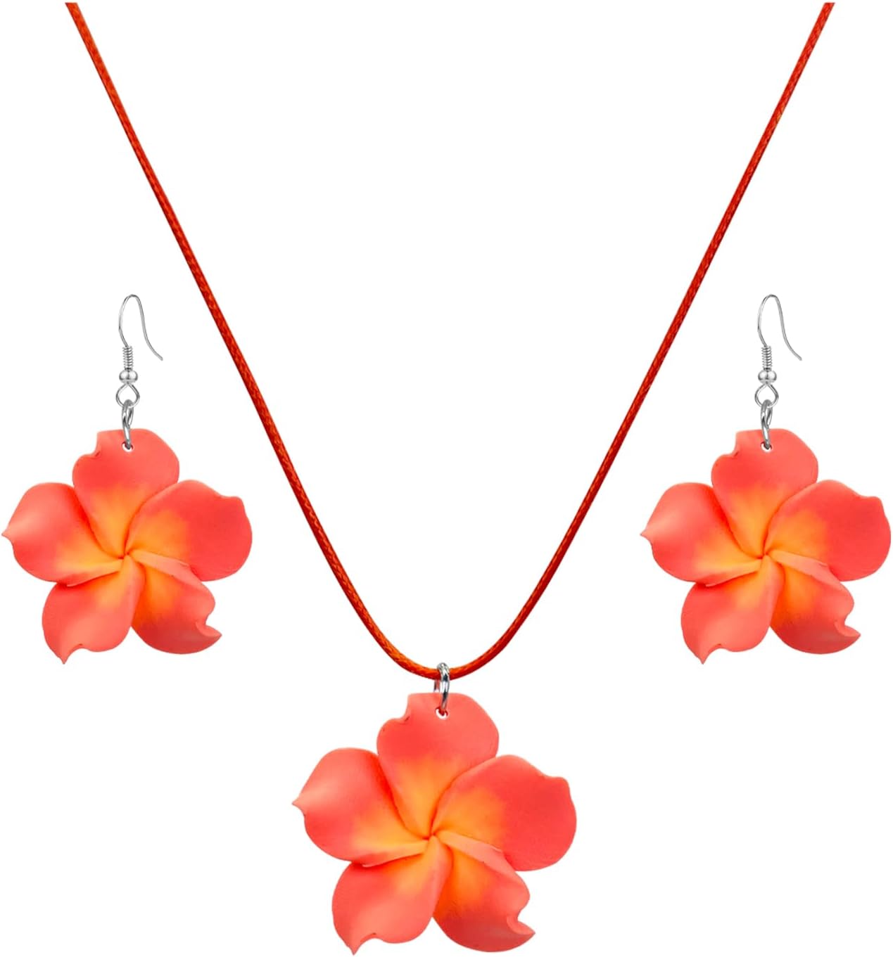 4 Pairs Tropical Bohemian Dangle Earrings For Women Hawaii Plant Daisy Flower Drop Earrings Set