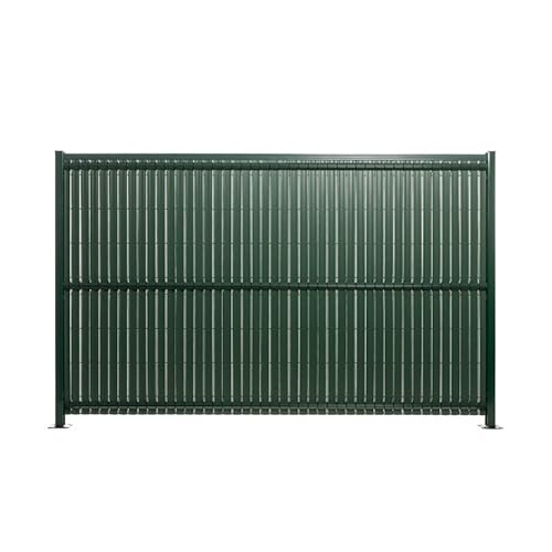Gardenode Kit Occultation Lattes PVC pour Panneau Rigide Maille 55 1m53 Vert Cover