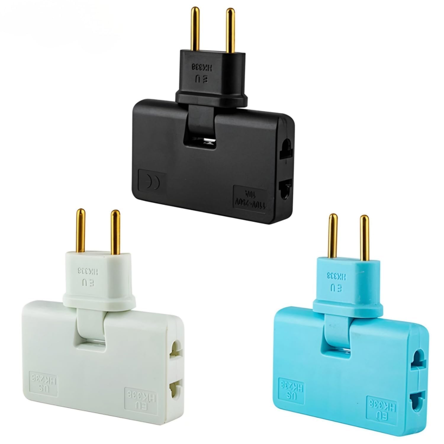 2 Pc's Rotate Plug EU Converter 3 in 1 Rotatable Outlet Extender 180 Degree Extension Plug with Foldable Multi Plug Mini Slim Wireless Outlet Adapter(Multicolor)(Pack of 02)-image-32