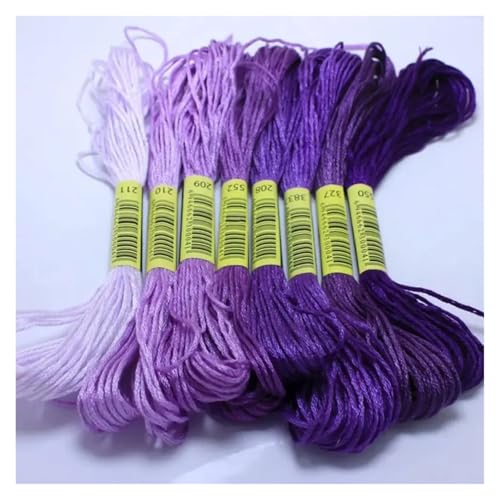 Hilo para punto de cruz multicolor resistente que no se enreda pack de 24 madejas de 8m 7