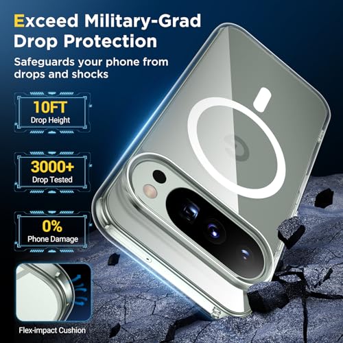SPIDERCASE Magnetic for Google Pixel 10/Pixel 10 Pro Case, Military Grade Drop Protection Slim Crystal Clear Shockproof Anti-Fingerprint Phone Case, Phone Case for Pixel 10/10 Pro, Clear - Image 4