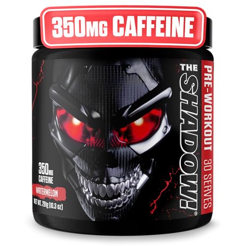 JNX SPORTS The Shadow! 350mg of Caffeine Hard Core Preworkout -Electric Energy Mental Focus Superhuman Strength Men & Women - Watermelon 30 Servings