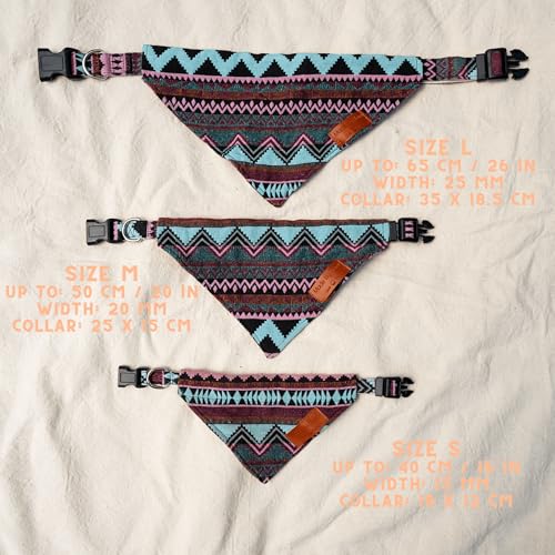 Made by Nami Boho Hundehalstuch in verschiedenen Größen für kleine und große Hunde (Lila, L)