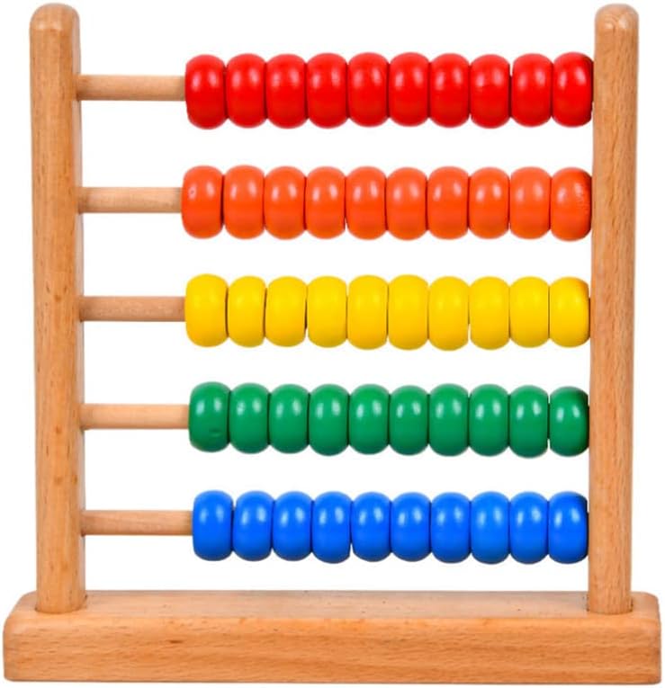 TOYANDONA Wooden Abacus Educational Counting Toy Toddler Mathematics Beads Game Developmental Toy Wooden Beads for Kids Preschool Children Kindergarten