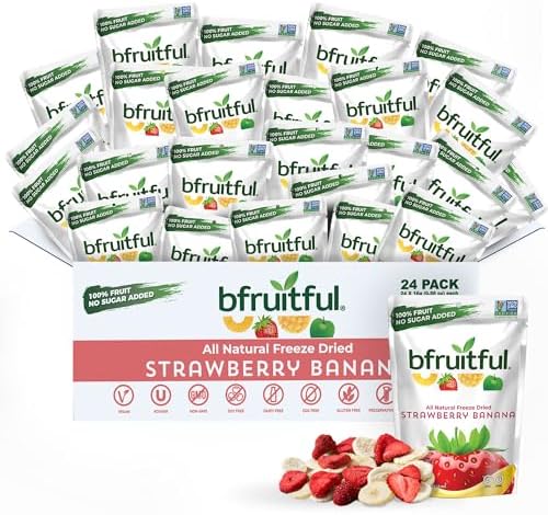 bfruitful Freeze Dried Mixed Strawberry Banana Chips, Sugar Free, 24-Pack