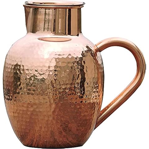 Pure Copper Water Jug with Bowl, Heavy Duty Copper Pitcher for Ayurveda Health Benefit - 1.5 Liter Capacity Cover