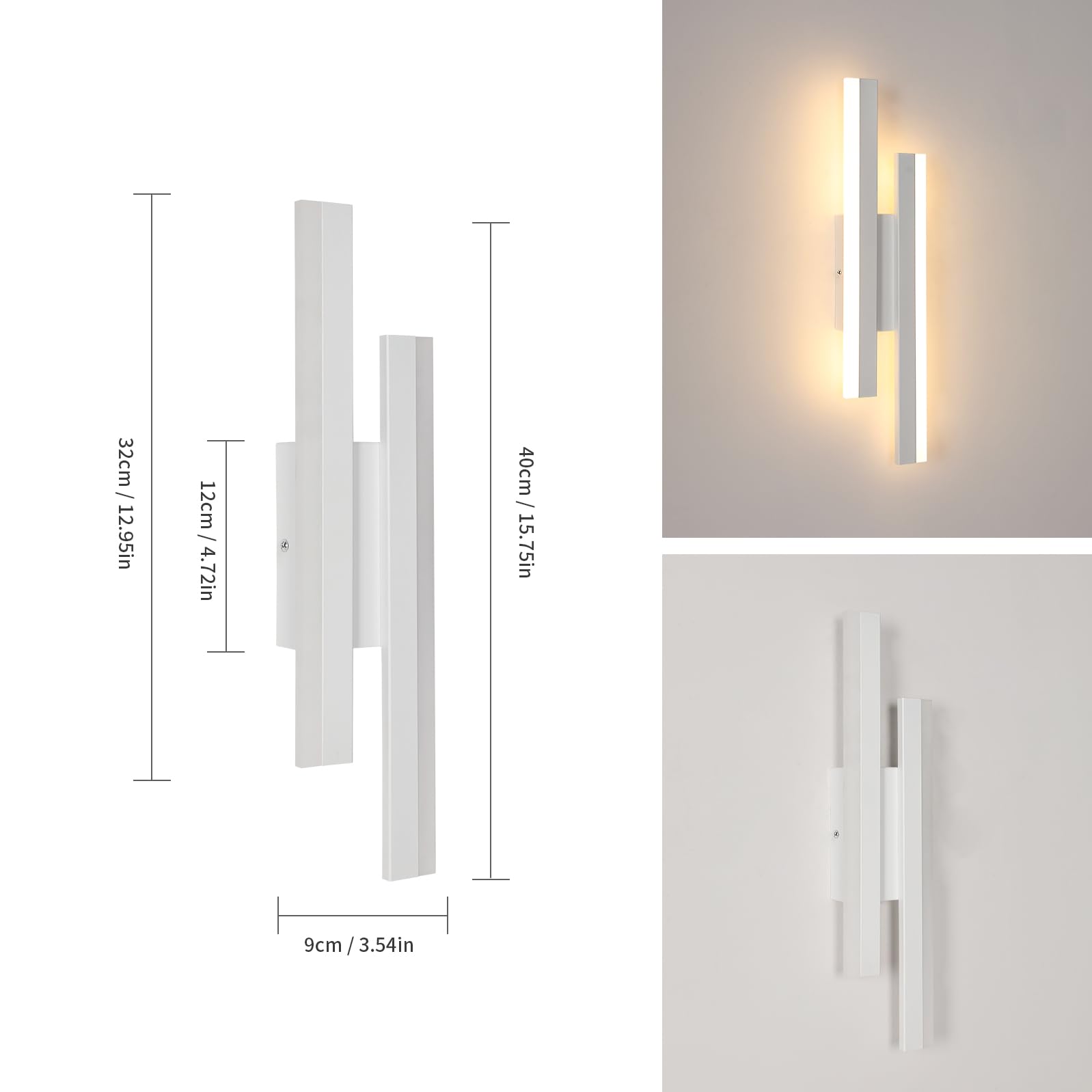 Riserva Modern LED Wall Lights, 16W Acrylic LED Indoor Wall Light, 3000K Warm White, Long LED Sconce Wall Light - Image 3