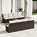 vidaXL Gartensofa-Set mit Kissen 9 pcs Braun und Creme Poly-Rattan, Garten- und Terrassensofas, langlebig, modern, modulares Design, UV-beständige Materialien, ideal für den Außenbereich