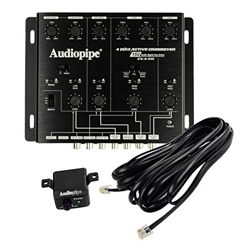 4 Way Active Crossover 15V Audio Signal Line Driver Bass Control Audiopipe XV-4-V15
