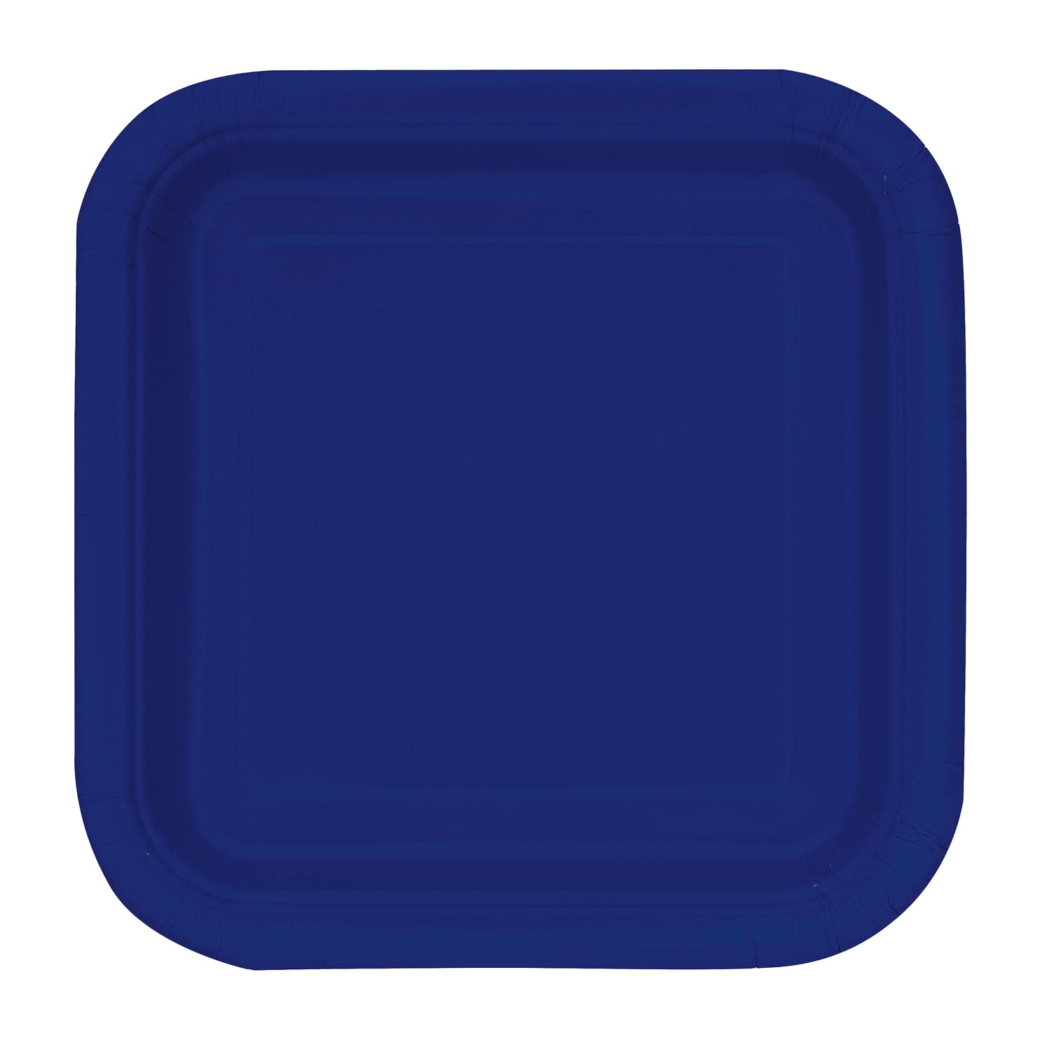 Trimming Shop 9" Heavy Duty Square Navy Blue Disposable Dessert Plates 23cm - Colour Themed Paper Tableware for BBQs, Weddings, Anniversary, Birthday, Multipurpose Occasions (14 Pack)