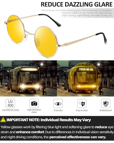 Image of Joopin Small Round Sunglasses Hippie Circle Sun Glasses UV400 Protection
