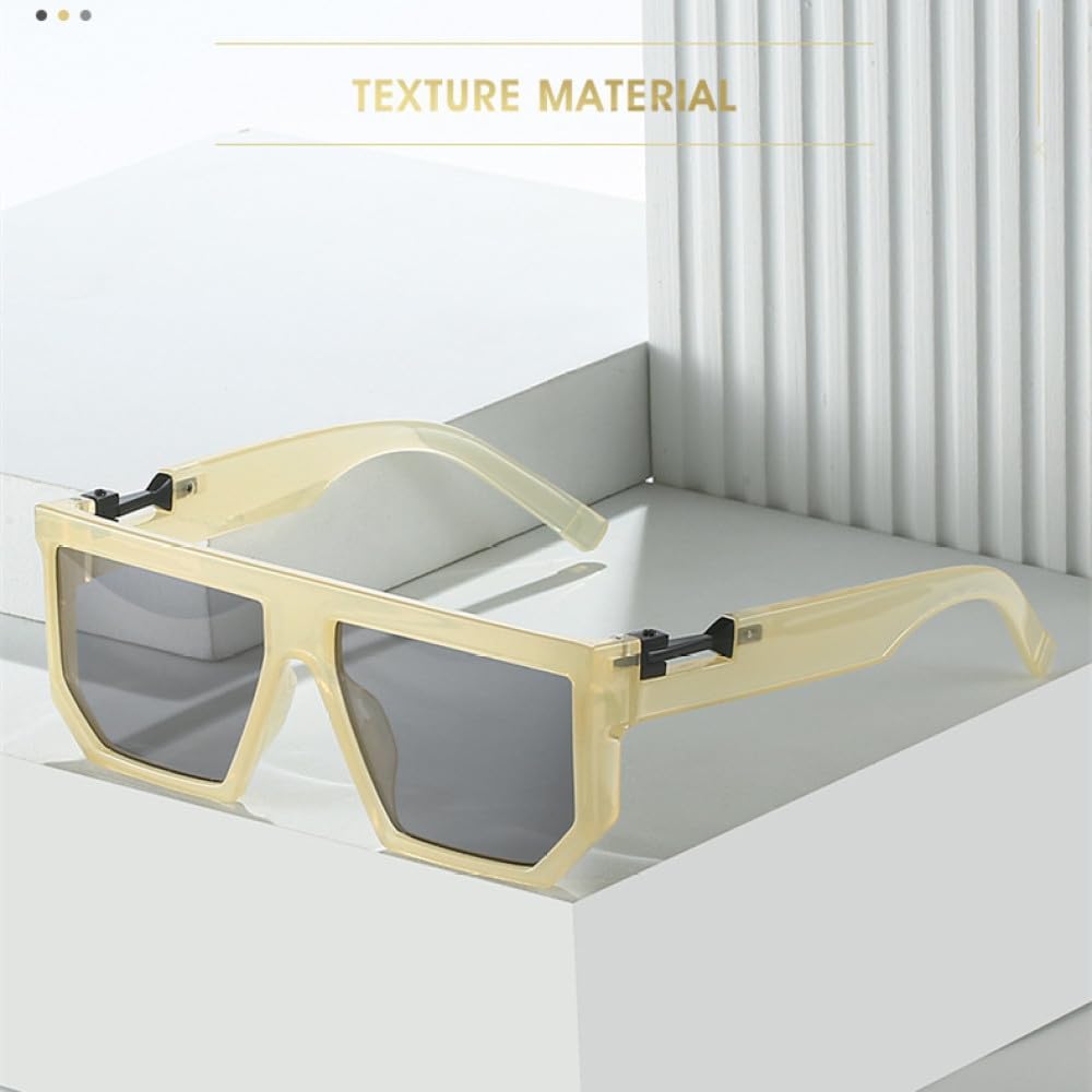 MUTYNE Fashion Shield Sunglasses Colorful Golden Decorate Frame Resin Lens Vintage Trending Casual Eyewear UV400